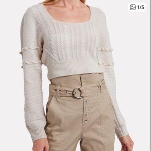 Jonathan Simkhai Cream Cable Knit Cropped Top Sweater Vintage Size XS